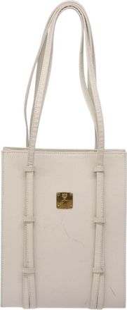 MCM White Leather Shoulder Bag (Pre-Owned)