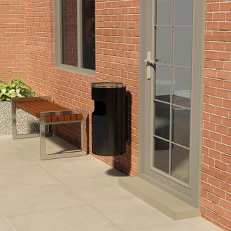 vidaXL Papelera Con Cenicero De Pared Acero 26 L Vidaxl