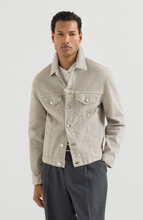 Brunello Cucinelli Denim four-pocket jacket in Khaki at Nordstrom, Size 56 It