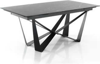 Oresteluchetta Mesa Extensible Con Tapa De Cer&aacute;mica Acabado M&aacute;rmol Negro