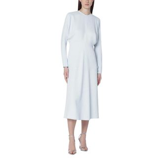 Victoria Beckham Midi Dresses, female, Blue, Size: S Long Sleeve Dolman Midi Dress