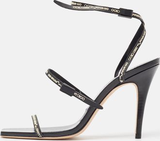 Jimmy Choo London X Off-White Black Leather Jane Sandals