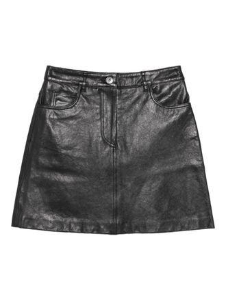 Max Mara Leren mini-rok - Zwart