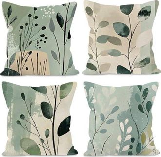 OEM Funda De Almohada De 40x40 Cm Con Estampado Floral, Funda Decorativa Para Coj&iacute;n De Sof&aacute;, Funda De Coj&iacute;n De Asiento De Lino Transpirable Y C&oacute;moda