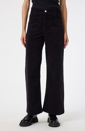 Mavi Paloma Marine High Waist Wide Leg Corduroy Pants in Black Cord at Nordstrom Rack, Size 26 X 29