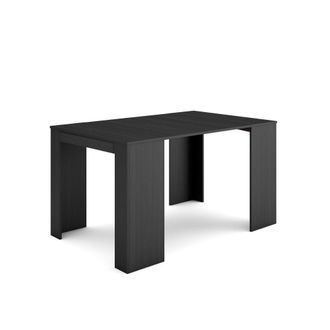 Skraut Home Skraut Home - Mesa Consola Extensible, Mesa Comedor Plegable, 140, Para 6 Comensales, Comedor Y Cocina, Estilo Moderno, Negro