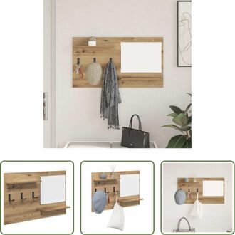 vidaXL Appendiabiti in legno - Appendiabiti a muro Rovere artigianale 90 x 10 x 50 cm