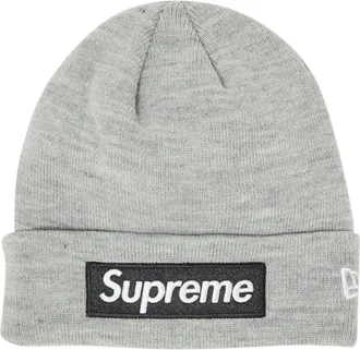 SUPREME x New Era Box Logo Beanie Heather Grey FW22BN10-HEATHER-GREY