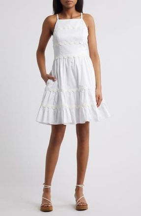Lilly Pulitzer Angelynn Rickrack Fit & Flare Dress in Resort White at Nordstrom Rack, Size 12