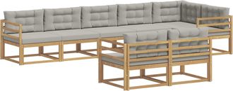 vidaXL Conjunto De Sof&aacute;s De Exterior 6 Uds. Blanco Y Gris Claro Vidaxl