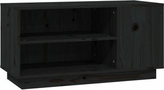 vidaXL Vidaxl - Mueble de tv madera maciza de pino negro 80x35x40,5 cm