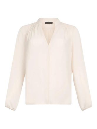 Liu Jo Blouse met hoge ronde hals en en V-hals - Beige