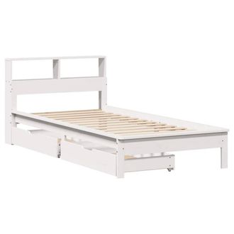 Berkfield Home Durable Bookcase Bed without Mattress White 90x200 cm Solid Wood Pine