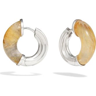 Awe Inspired Star-Carved Hoop Earrings in 925 Sterling Silver at Nordstrom