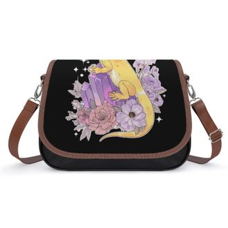 Generic Bearded Dragon And Amethyst Womens Crossbody Bag Fashion Shoulder Handbags Message Tote Bag with Adjustable Strap