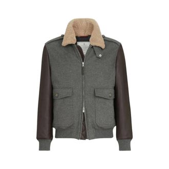 Brunello Cucinelli Mm4006004 C4601 Bomber - male - Brunello Cucinelli - Bomber Jackets - Gray - 2XL - Jackets