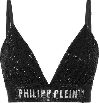 Philipp Plein Reggiseno a triangolo con strass - Nero