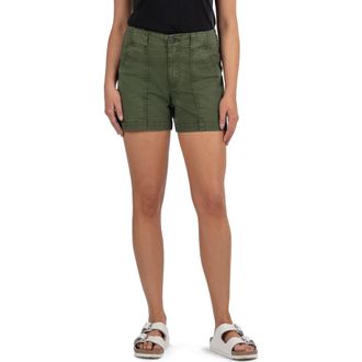 Kut from the Kloth Jane High Waist Denim Shorts in Olive at Nordstrom, Size 14