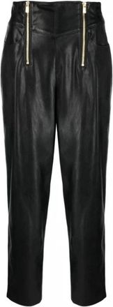Pinko Pelin Broeken - Dames - Vrijetijds broeken - Zwart - 2XL - Leer - Broeken