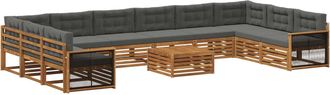 vidaXL Juegos De Sof&aacute;s 11 Uds. Madera De Acacia S&oacute;lida Vidaxl