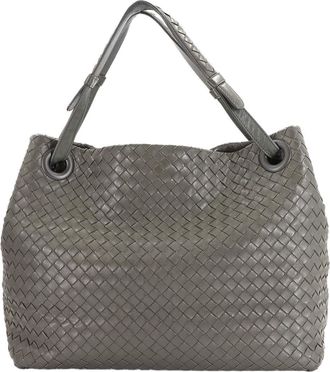 Bottega Veneta Gray Intrecciato Tote Bag (Pre-Owned)