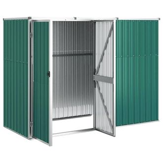 Berkfield Home Garden Tool Shed Green 225x89x161 cm Galvanised Steel | Size: 225 x 89 x 161 cm