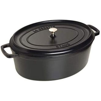 Staub La Cocotte 29cm Oval. Schwarz. Gusseisen