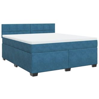 vidaXL Vidaxl - Cama Box Spring Con Colch&oacute;n Terciopelo Azul 180x200 Cm