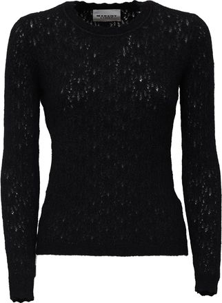 Isabel Marant Obeline Baby Alpaca-Blend Open-Knit Sweater