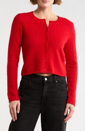 Lush Lightweight Button Front Crop Cardigan in Red at Nordstrom Rack, Size X-Large