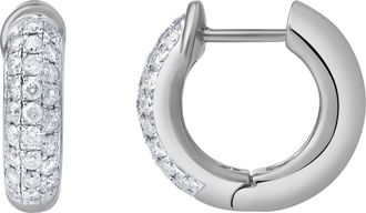 LuvMyJewelry Embrace 10K Gold Diamond Huggie Earrings - 0.85 CT