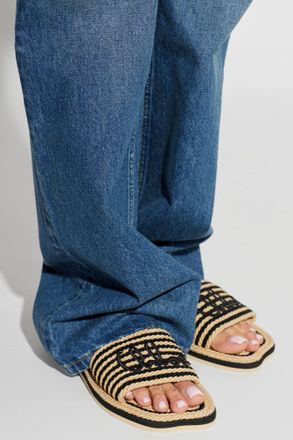 Chlo&eacute; Sand Slides, Womens, Beige