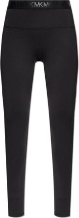 Michael Kors Broeken, Dames, Zwart, S, Leer, Logo Leggings
