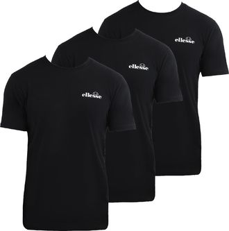 Ellesse Heren Azzini T-Shirt (Pak van 3) (Zwart)