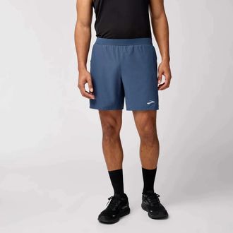 Brooks Brooks Journey Shorts Mens Blue Slate Stretch 7 Inseam Elastic Waist GBO3912