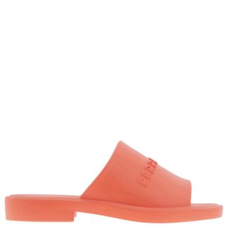 Ferragamo Giuneva Logo Embossed Slides, Size 9