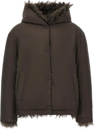 Yves Salomon Omkeerbare Bont Donsjas - Dames - Winterjassen - Bruin - XS - Jassen