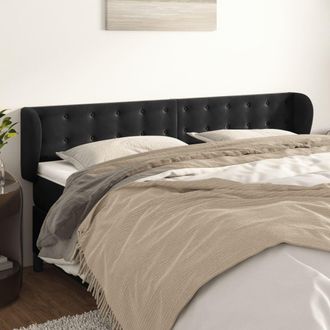 vidaXL Cabecero De Terciopelo Negro 163x23x78/88 Cm Vidaxl