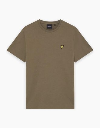 Lyle & Scott Mens Lyle & Scott Khaki Ash Cotton Crew Neck T-Shirt - Green - Size: 38