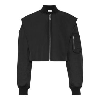 Jean Paul Gaultier Grijze Bomberjack met Metalen Rits - Dames - Bomber jackets - Grijs - S - Polyester - Jassen