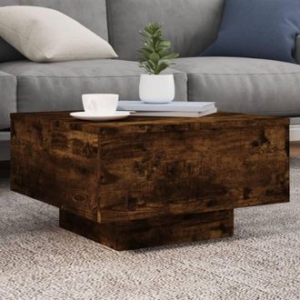 vidaXL Coffee Table Smoked Oak 55x55x31 cm Engineered Wood Vidaxl