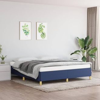 vidaXL Cama Sin Colch&oacute;n Tela Azul 180x200 Cm Vidaxl