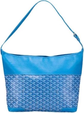 Goyard Pre-owned Shoulder Bags, female, Blue, Size: ONE SIZE Pre-owned Canvas Shoulder Bag