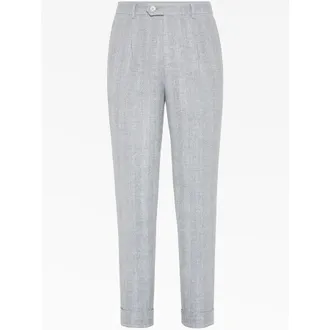 Brunello Cucinelli Dust Linen Silk Wool Trousers, Brand Size 56 (US Size 40)
