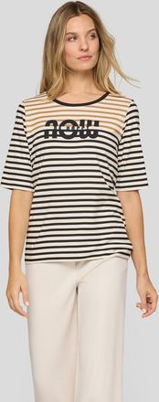 Rabe T-Shirt RABE, Damen, Gr. 36, natur, Jersey, Obermaterial: 48% Baumwolle, 48% Modal, 4% Elasthan, gestreift, regular fit normal, Rundhals, Shirts T-Shi