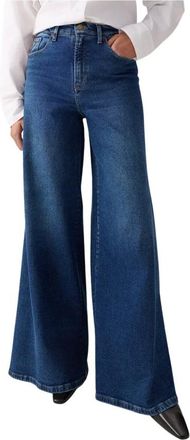 Lois Marlene Wijde Jeans - Dames - Jeans - Blauw - Maat: W32 L32 Katoen