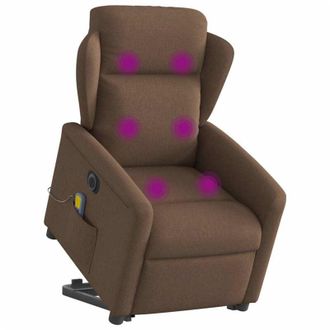 vidaXL Vidaxl - Sill&oacute;n De Masaje El&eacute;ctrico Reclinable Elevable Tela Marr&oacute;n
