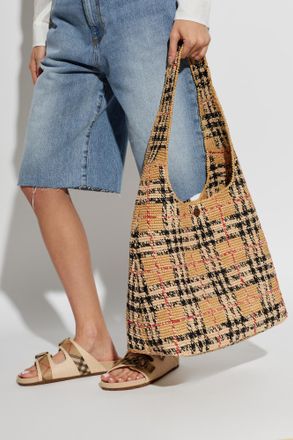 Burberry Margate Large Hobo Bag, Womens, Beige