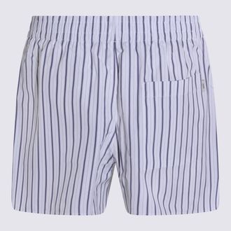 Ami Mens Shorts White-Blue _100 % Co