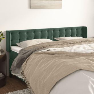 vidaXL Cabecero De Terciopelo Verde Oscuro 183x16x78/88 Cm Vidaxl